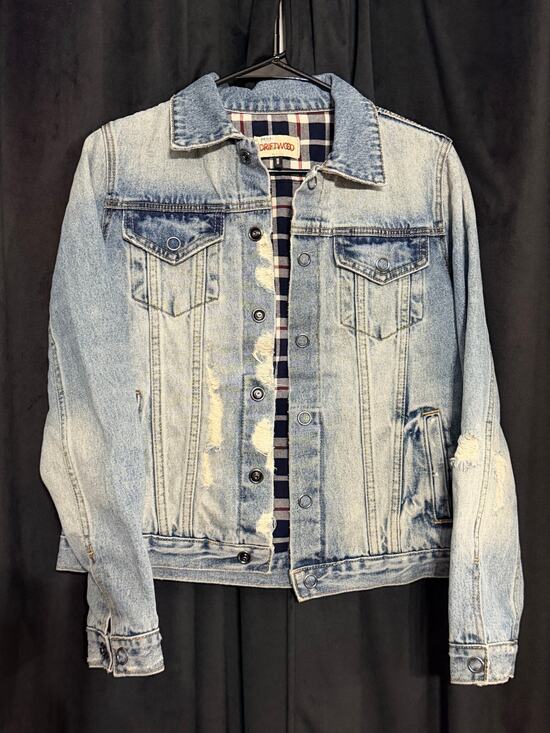 Driftwood Jackets & Blazers - Driftwood from Free People distressed denim jacket reversible